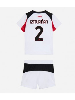 AC Milan Pervis Estupinan #2 Replika Borta Kläder Barn 2025-26 Kortärmad (+ byxor)